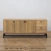 Bufet industrial jati minimalis 3 pintu 2 laci TT-025