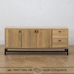 Bufet industrial jati minimalis 3 pintu 2 laci TT-025