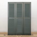 Lemari pakaian 3 pintu jalusi pastel grey TT-057