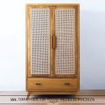 Lemari pakaian jati rotan minimalis 2 pintu TT-027