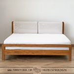 Ranjang kayu jati modern elegan headbord jok TT-037