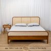 Tempat tidur japandi style kayu jati rotan queen TT-034
