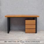 Meja kerja jati minimalis industrial 3 laci TT-097