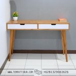Meja kerja kayu jati minimalis 2 laci retro TT-115