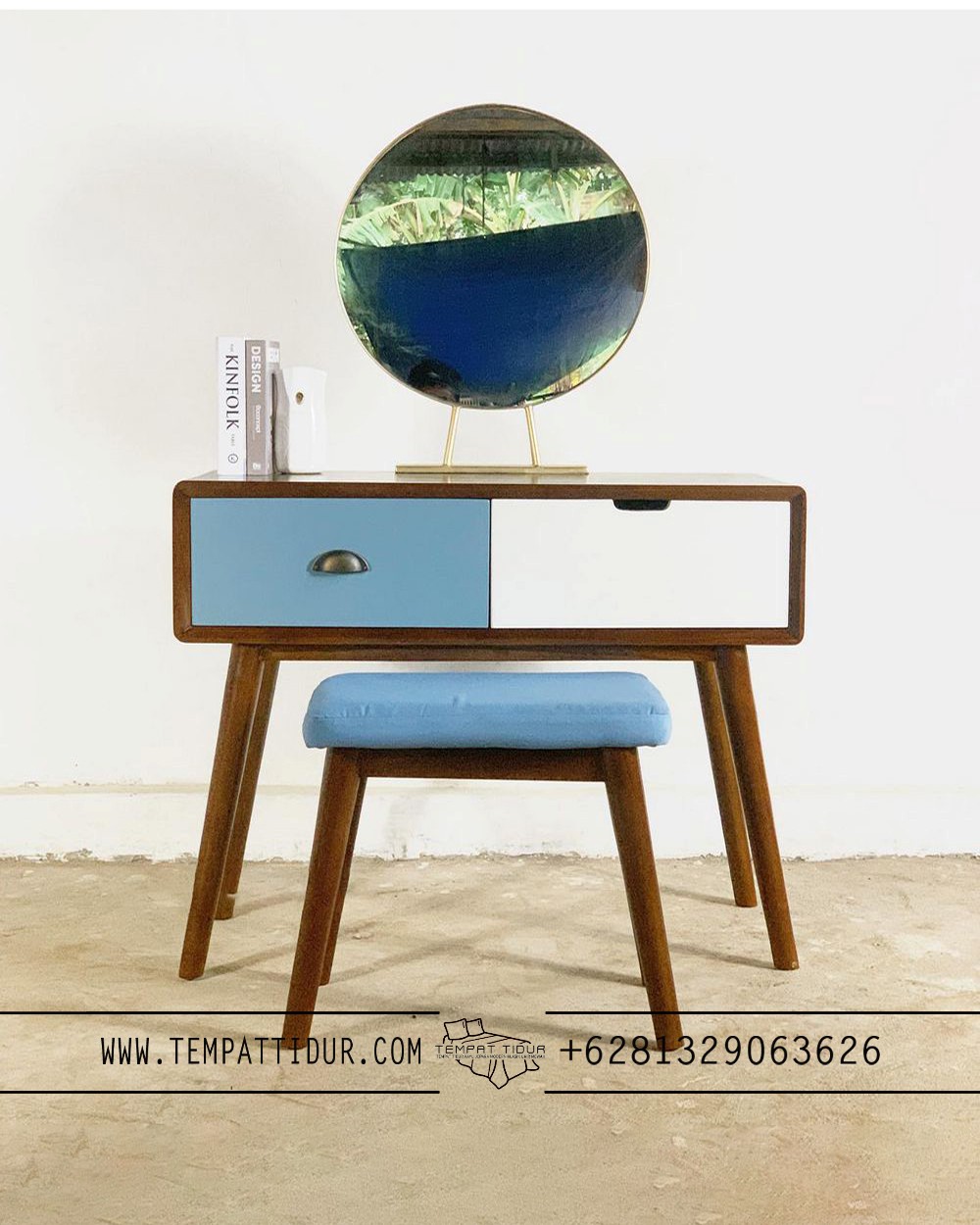 Meja rias minimalis retro pastel TT-128