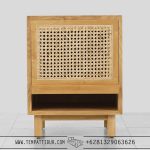Nakas kayu jati rotan minimalis scandinavian TT-102