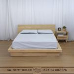 Tempat tidur japandi minimalis kayu jati TT-070