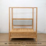 Tempat tidur jati kanopi kelambu kasur queen size TT-077