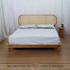 Tempat tidur jati retro modern kombinasi rotan TT-085