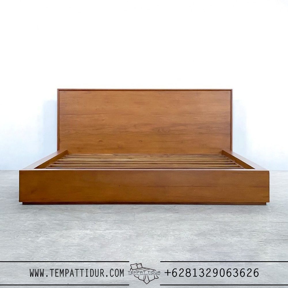 Tempat tidur kayu jati kasur king minimalis TT-127