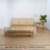 Tempat tidur minimalis jati rotan queen bed natural TT-061