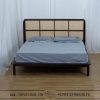 Tempat tidur jati japandi minimalis headboard rotan TT-063