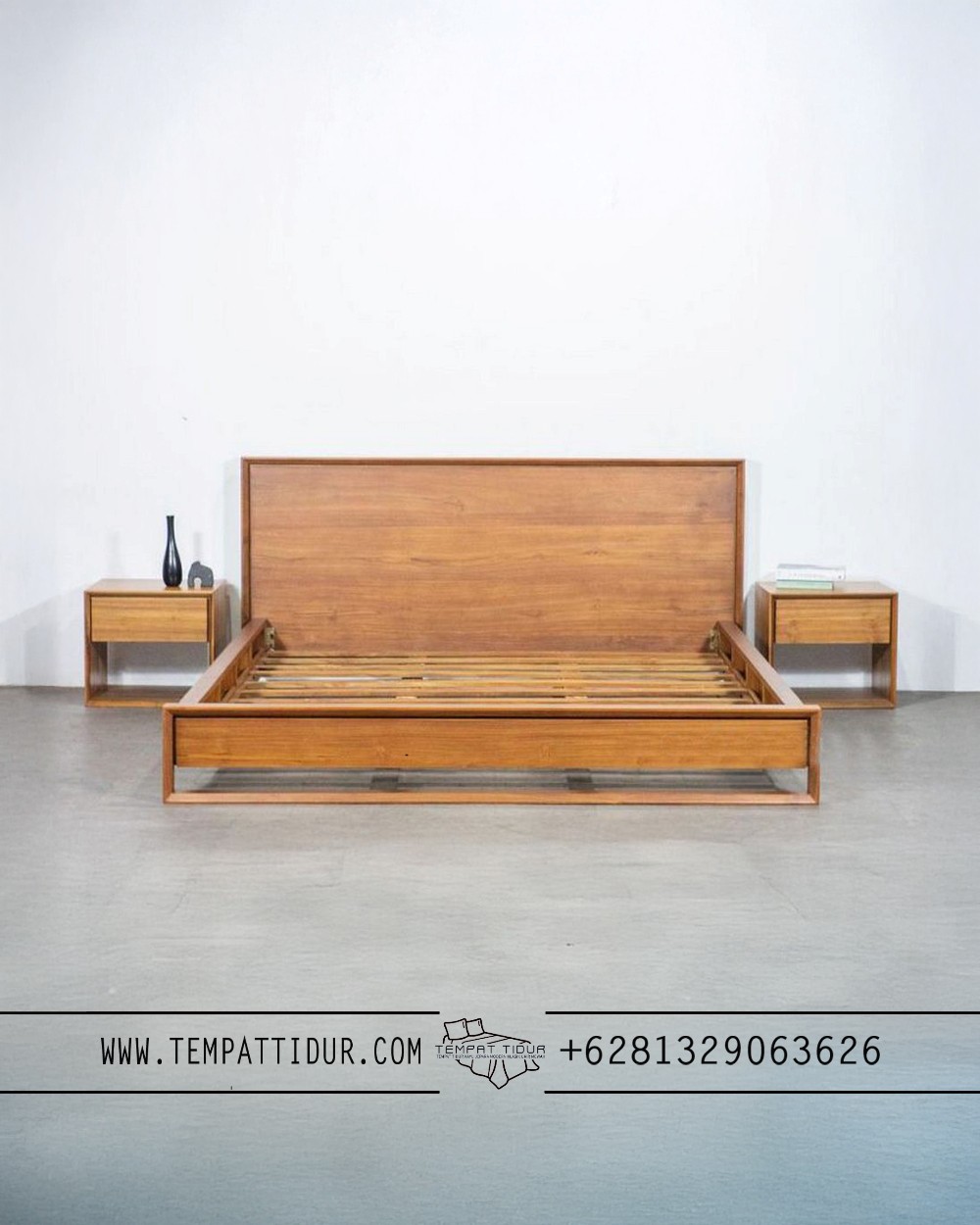 Tempat tidur minimalis kayu jati jepara TT-091