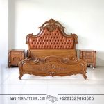 Tempat tidur ukir jepara kayu jati modern lasik TT-094